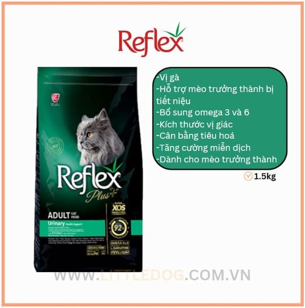 Reflex Plus Adult Chicken Urinary - Mèo trưởng thành Vị Gà Hỗ trợ Tiết Niệu 1.5kg