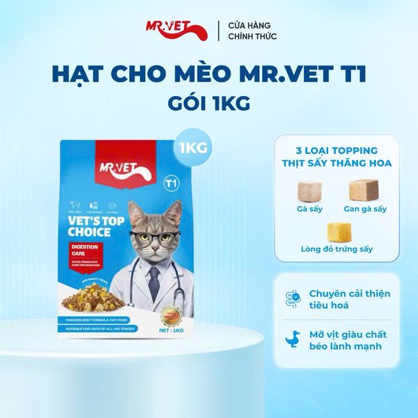 MR.VET T1 – Hạt Holistic Cho Mèo (1KG)