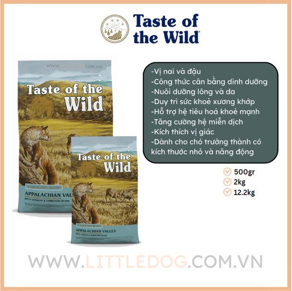 Taste Of The Wild Thức Ăn Khô Vị Nai&Đậu Garbanzo - Dog Applachian Valley 12.2kg