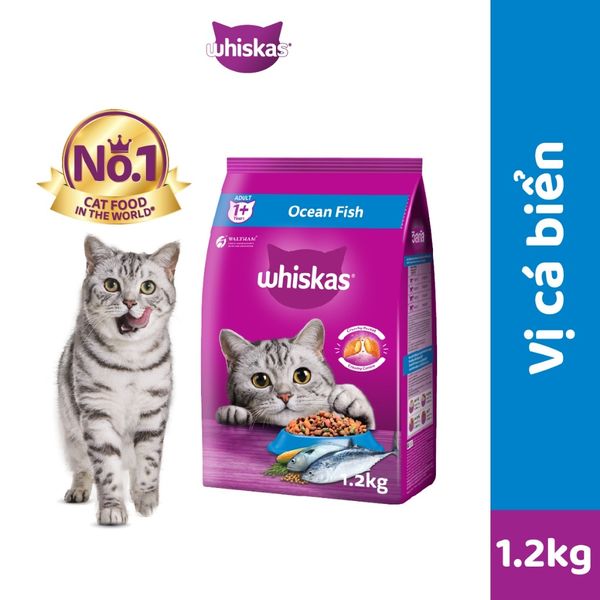 Thức ăn hạt khô Whiskas cho Mèo trưởng thành 1.2kg