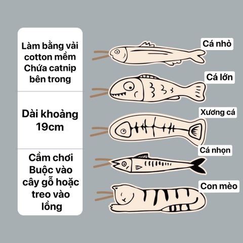 Cá nhồi bông catnip nhỏ cho mèo