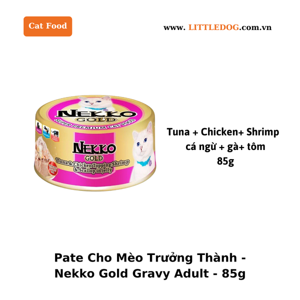 Pate Mèo Trưởng Thành Nekko Gold Adult - Lon/85g