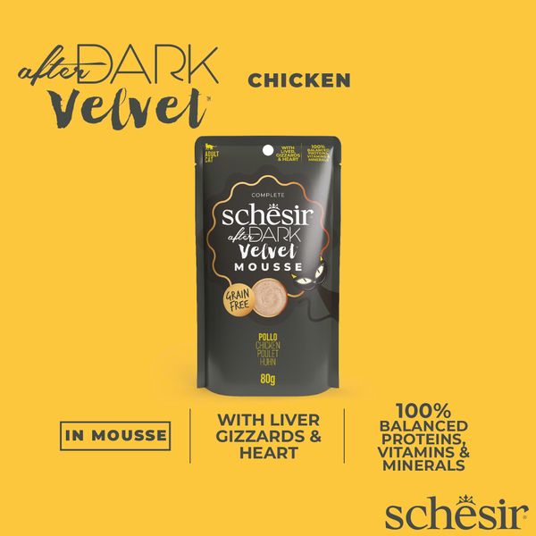 Pate Cho Mèo Schesir After Dark Mousse Cao Cấp – Gói 80g