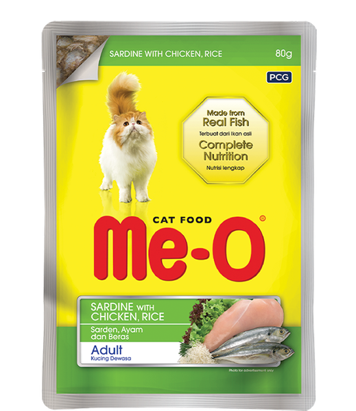 ME-O Cá Mòi&Thịt gà - SARDINE WITH CHICKEN,RICE 80g