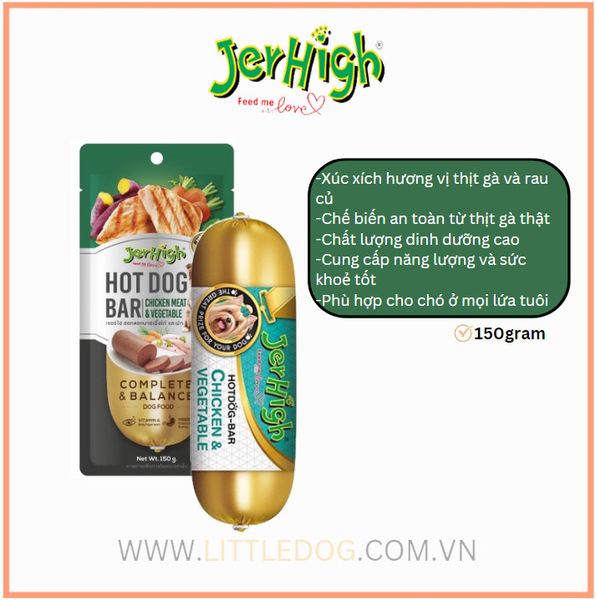 Jerhigh Xúc Xích vị Gà & Rau Củ - Chicken & Vegetable 150g