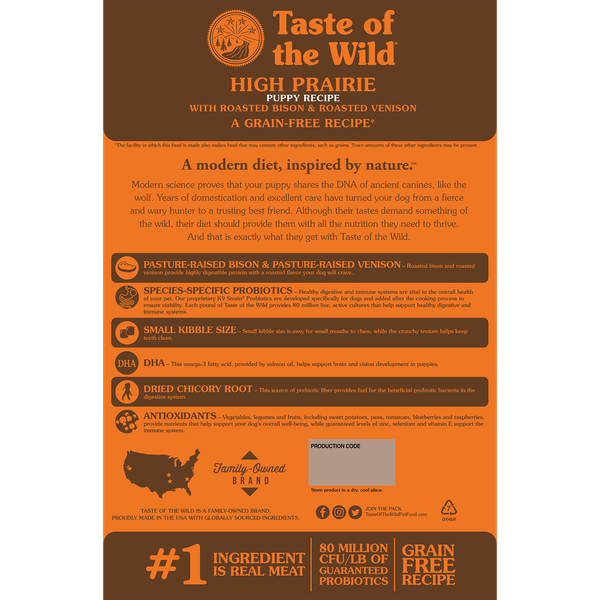 Taste Of The Wild Dog High Prairie Puppy 2kg - Chó Con Vị Bò&Nai Rừng