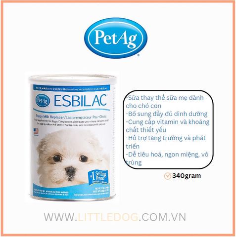 Esbilac Sữa Bột Cho Chó Con - Milk Powder for Puppies 340gr