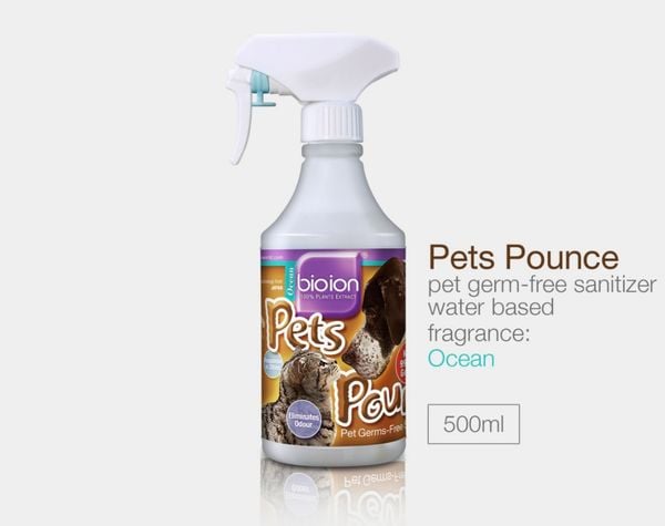 Chai Xịt Bioion Pets Pounce - Khử Trùng, Khử Mùi Cho Thú Cưng 500ml