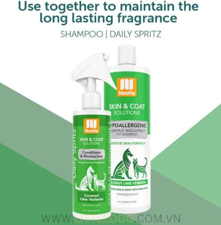 Nootie Xịt Dưỡng Hương Chanh Dừa-Conditioning & Moisturizing Spray – Coconut Lime Verbena 236ML
