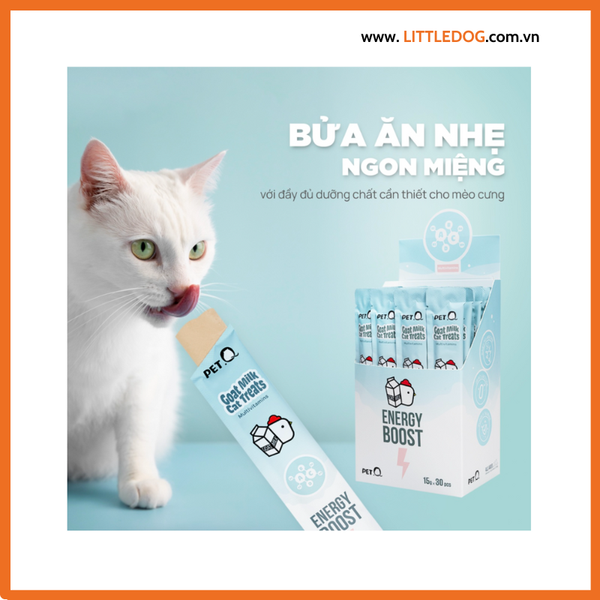 PetQ - Súp Thưởng Sốt Dinh Dưỡng Sữa Dê cho Mèo
