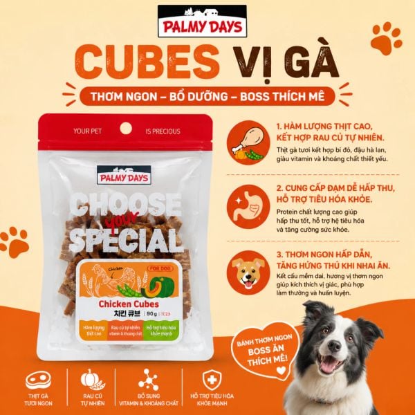 PalmyDays Bánh Thưởng Cho Chó Dạng Viên Gà Dành Cho Chó 90g
