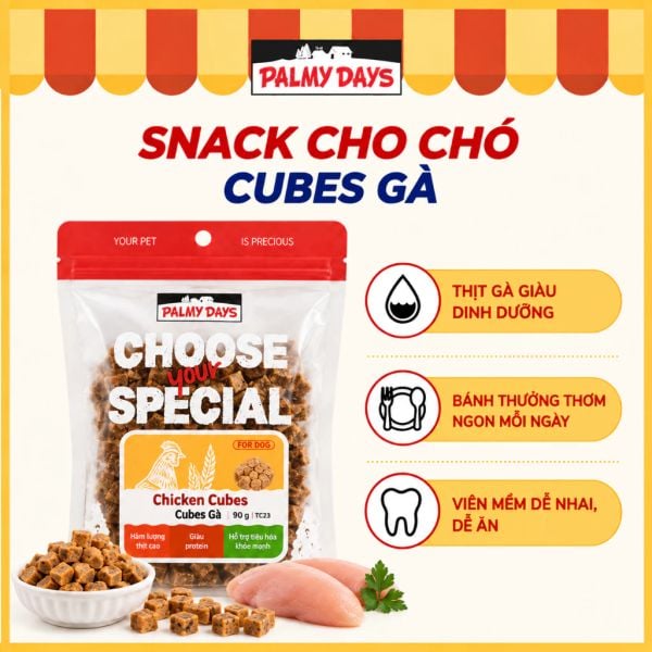 PalmyDays Bánh Thưởng Cho Chó Dạng Viên Gà Dành Cho Chó 90g