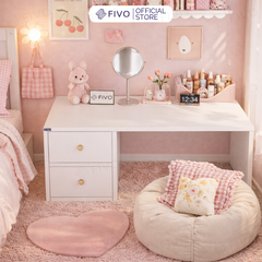 Bàn Trang Điểm Gỗ Ngồi Bệt Có Ngăn Kéo FV01 FIVO, Linh Hoạt Làm Bàn Học Bàn Trà, Không Lộ Vít Bề Mặt, Đa Dạng Bảy Màu