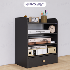 Kệ Sách Gỗ Để Bàn FB27 FIVO Tối Ưu Chiều Dọc, Tích Hợp Ngăn Kéo Kín, Đa Dạng Màu Sắc, Dễ Dàng Lắp Ráp
