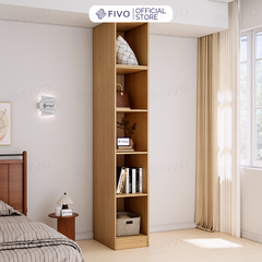 Tủ Đựng Quần Áo Gỗ Cao Cấp FC04 FIVO, Tủ Màu Gỗ Cánh Mở Sâu 60cm Kèm Kệ Trang Trí, Freeship+Free lắp đặt, Trả Góp 0%