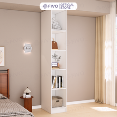 Tủ Đựng Quần Áo Gỗ Cao Cấp FC04 FIVO, Tủ Màu Gỗ Cánh Mở Sâu 60cm Kèm Kệ Trang Trí, Freeship+Free lắp đặt, Trả Góp 0%