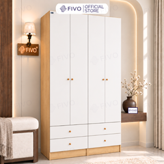 Tủ Đựng Quần Áo Gỗ Cao Cấp FC10 FIVO, Cánh Mở Sâu 60cm Kèm Ngăn Kéo, Freeship + Free Lắp Đặt, Trả Góp 0%