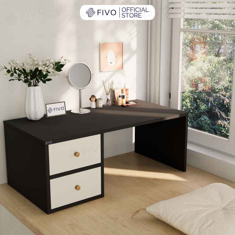 Bàn Trang Điểm Gỗ Ngồi Bệt Có Ngăn Kéo FV01 FIVO, Linh Hoạt Làm Bàn Học Bàn Trà, Không Lộ Vít Bề Mặt, Đa Dạng Bảy Màu