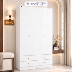 Tủ Đựng Quần Áo Gỗ Cao Cấp FC10 FIVO, Cánh Mở Sâu 60cm Kèm Ngăn Kéo, Freeship + Free Lắp Đặt, Trả Góp 0%