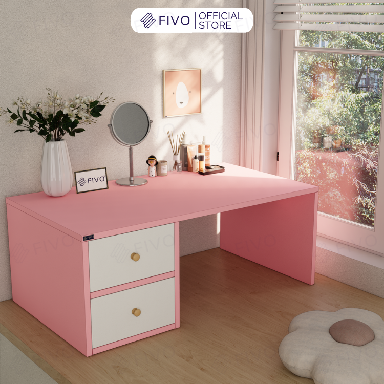 Bàn Trang Điểm Gỗ Ngồi Bệt Có Ngăn Kéo FV01 FIVO, Linh Hoạt Làm Bàn Học Bàn Trà, Không Lộ Vít Bề Mặt, Đa Dạng Bảy Màu