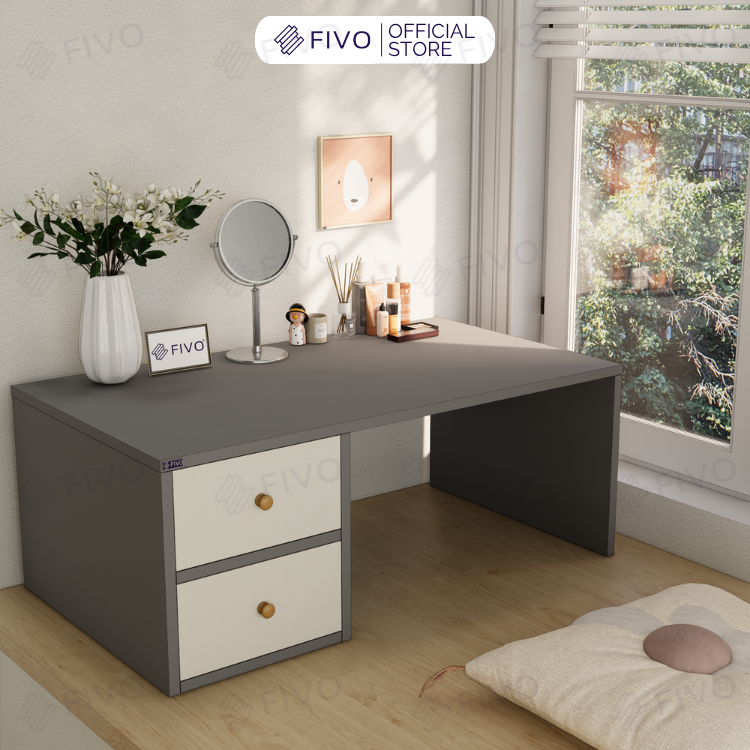 Bàn Trang Điểm Gỗ Ngồi Bệt Có Ngăn Kéo FV01 FIVO, Linh Hoạt Làm Bàn Học Bàn Trà, Không Lộ Vít Bề Mặt, Đa Dạng Bảy Màu