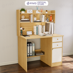 Bộ Bàn Ghế Làm Việc Kết Hợp Kệ Sách FD05 FIVO Cốt Ván 17mm Đầm Chắc, Đa Dạng Màu Sắc