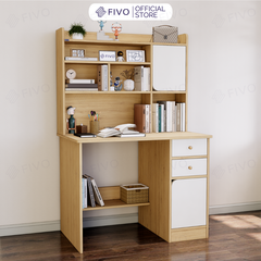 Bộ Bàn Ghế Làm Việc Kết Hợp Kệ Sách FD05 FIVO Cốt Ván 17mm Đầm Chắc, Đa Dạng Màu Sắc