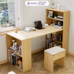 Bộ Bàn Ghế Làm Việc Kết Hợp Kệ Sách FD03 FIVO Tích Hợp Xoay Chiều 2in1, Ngăn Kệ Rộng Rãi, Dễ Dàng Lắp Ráp