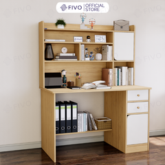 Bộ Bàn Ghế Làm Việc Kết Hợp Kệ Sách FD05 FIVO Cốt Ván 17mm Đầm Chắc, Đa Dạng Màu Sắc