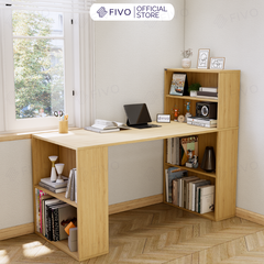 Bộ Bàn Ghế Làm Việc Kết Hợp Kệ Sách FD03 FIVO Tích Hợp Xoay Chiều 2in1, Ngăn Kệ Rộng Rãi, Dễ Dàng Lắp Ráp