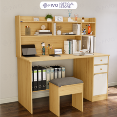 Bộ Bàn Ghế Làm Việc Kết Hợp Kệ Sách FD05 FIVO Cốt Ván 17mm Đầm Chắc, Đa Dạng Màu Sắc