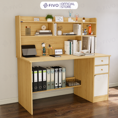 Bộ Bàn Ghế Làm Việc Kết Hợp Kệ Sách FD05 FIVO Cốt Ván 17mm Đầm Chắc, Đa Dạng Màu Sắc