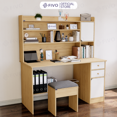 Bộ Bàn Ghế Làm Việc Kết Hợp Kệ Sách FD05 FIVO Cốt Ván 17mm Đầm Chắc, Đa Dạng Màu Sắc