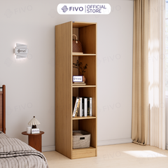 Tủ Đựng Quần Áo Gỗ Cao Cấp FC04 FIVO, Tủ Màu Gỗ Cánh Mở Sâu 60cm Kèm Kệ Trang Trí, Freeship+Free lắp đặt, Trả Góp 0%