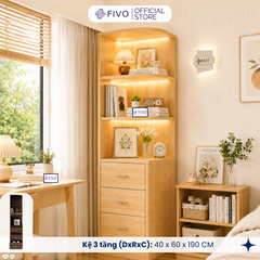 Tủ Gỗ Quần Áo Cửa Lùa Cao Cấp FC32 FIVO, Gỗ Dày 17mm, Kèm Hệ Tủ Tiện Lợi, Ngăn Kéo Sâu 60cm, Freeship+Free lắp đặt, Trả