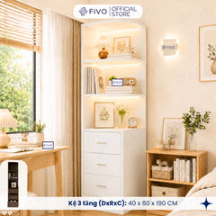 Tủ Gỗ Quần Áo Cửa Lùa Cao Cấp FC32 FIVO, Gỗ Dày 17mm, Kèm Hệ Tủ Tiện Lợi, Ngăn Kéo Sâu 60cm, Freeship+Free lắp đặt, Trả