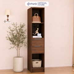 Tủ Gỗ Quần Áo Cửa Lùa Cao Cấp FC33 FIVO, Gỗ Dày 17mm, Kèm Hệ Kệ Trang Trí Sâu 60cm, Freeship+Free lắp đặt, Trả Góp 0%