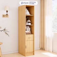 Tủ Quần Áo Gỗ Cửa Lùa Cao Cấp FC34 FIVO, Gỗ Dày 17mm Độ Sâu 60cm, Kèm Hệ Kệ Trang Trí, Freeship+Free lắp đặt, Trả Góp 0%