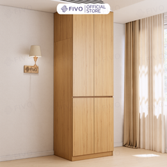Tủ Đựng Quần Áo Gỗ Cao Cấp FC02 FIVO, Cánh Mở Sâu 60cm Kèm Ngăn Kéo, Freeship+Free lắp đặt, Trả Góp 0%