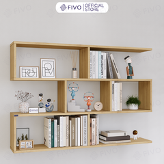 Kệ Sách Gỗ Treo Tường FB44 FIVO, Nhiều Ngăn, Đa Dạng Kích Thước Và Màu Sắc