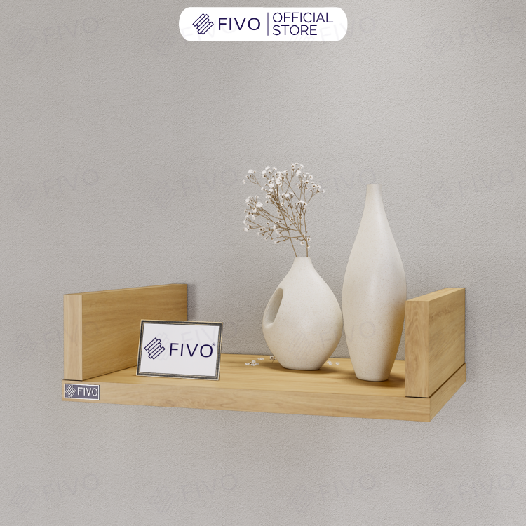 Kệ Sách Gỗ Chữ U FB43 FIVO Treo Tường & Để Bàn, Đa Dạng Màu Sắc