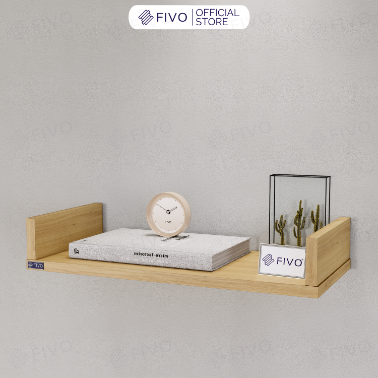Kệ Sách Gỗ Chữ U FB43 FIVO Treo Tường & Để Bàn, Đa Dạng Màu Sắc
