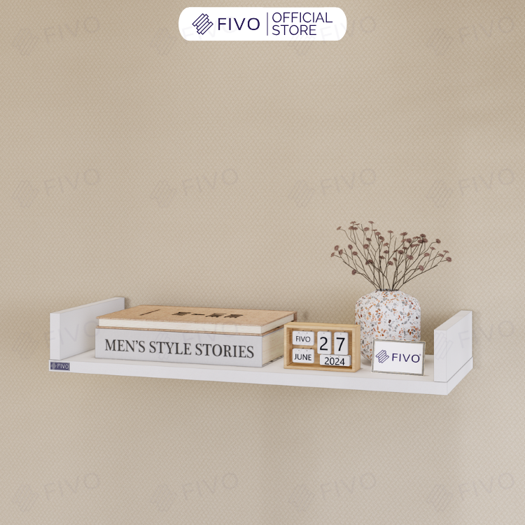 Kệ Sách Gỗ Chữ U FB43 FIVO Treo Tường & Để Bàn, Đa Dạng Màu Sắc