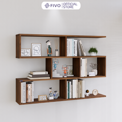 Kệ Sách Gỗ Treo Tường FB44 FIVO, Nhiều Ngăn, Đa Dạng Kích Thước Và Màu Sắc