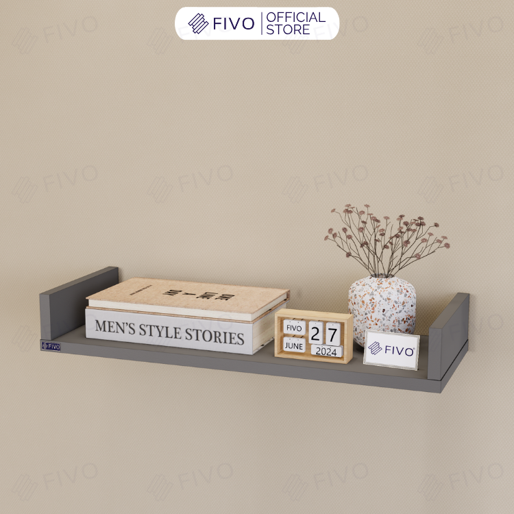 Kệ Sách Gỗ Chữ U FB43 FIVO Treo Tường & Để Bàn, Đa Dạng Màu Sắc