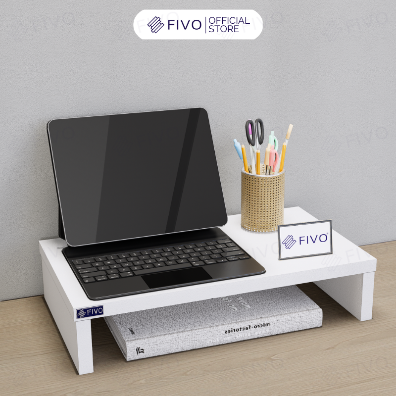 Kệ Máy Tính Để Bàn FIVO FB25 Gỗ Dày Chống Ẩm, Chống Võng Kệ, Bảo Vệ Đốt Sống Cổ
