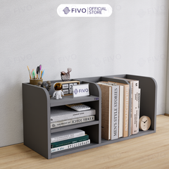 Kệ Sách Gỗ Đẹp Để Bàn FB26 FIVO Cao Cấp Có Hộc, Tiết Kiệm Diện Tích, Bo Góc Thẩm Mĩ