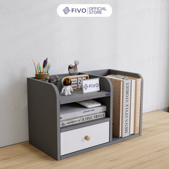 Kệ Sách Gỗ Đẹp Để Bàn FB26 FIVO Cao Cấp Có Hộc, Tiết Kiệm Diện Tích, Bo Góc Thẩm Mĩ