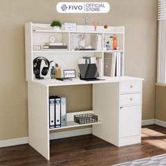 Bộ Bàn Ghế Làm Việc Kết Hợp Kệ Sách FD05 FIVO Cốt Ván 17mm Đầm Chắc, Đa Dạng Màu Sắc