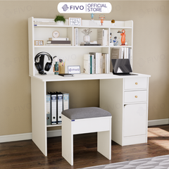 Bộ Bàn Ghế Làm Việc Kết Hợp Kệ Sách FD05 FIVO Cốt Ván 17mm Đầm Chắc, Đa Dạng Màu Sắc